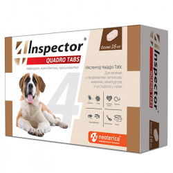 ИНСПЕКТОР Quadro Tabs Таблетки для собак свыше 16 кг (1 шт) Экопром-Neoterica (Люфенурон 320 мг + моксидектин 9,60 мг + празиквантел 160 мг) - фото