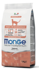 MONGE CAT MONOPROTEIN Adult Salmon (400 г) с лососем для взр. кошек - фото