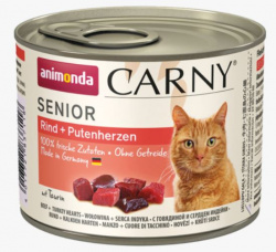 ANIMONDA CARNY® Senior (200 г) с говядиной и сердцем индейки для пожилых кошек - фото