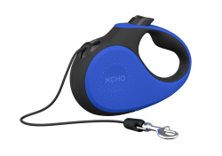 XCHO Поводок-рулетка размер S, синий/черный (трос, 5 м, до 12 кг, X009)  - фото