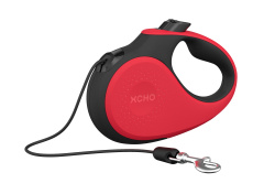 XCHO Поводок-рулетка размер XS, красный/черный (трос, 3 м, до 8 кг, X009)  - фото
