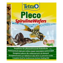 TETRA Pleco Spirulina Wafers (саше 15 г) пластинки для травоядных донных рыб - фото