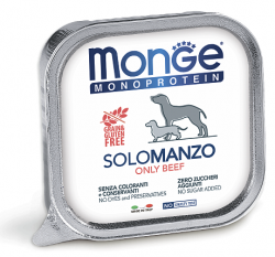 MONGE SOLO Monoprotein Beef (лоток 150 г) монопротеиновый паштет с говядиной для собак - фото