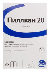 ПИЛЛКАН 20 (Мегестрол), 1 сахарный кубик Ceva - фото