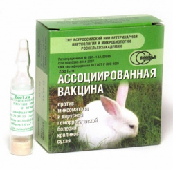 ВАКЦИНА ассоциированная против миксоматоза и геморрагической болезни кроликов, 1 амп.=10 доз ВНИИВВиМ - фото