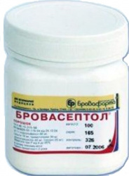 БРОВАСЕПТОЛ Порошок для перорального применения (банка 100 г) Бровафарма (сульфатиазол + сульфагуанидин + триметоприм + окситетрациклин + тилозин) - фото