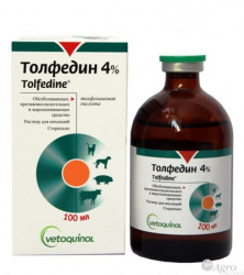 ТОЛФЕДИН 4% (Толфенамовая кислота) раствор для инъекций (50 мл) Vetoquinol  - фото