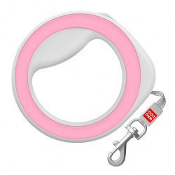 WAUDOG Поводок-рулетка круглая, размер XS-M (до 40 кг, 2,9 м, розовый) - фото
