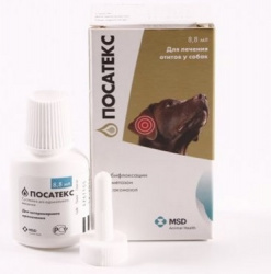 ПОСАТЕКС (Posatex®) для лечения отитов для собак (8,8 мл) MSD (Орбифлоксацин + мометазон + посаконазол) - фото
