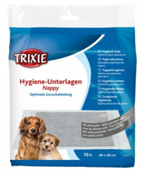 TRIXIE Nappy hygiene pad with activated carbon (60 х 60 см, 10 шт) Пеленка впитывающая, с активированным углем - фото