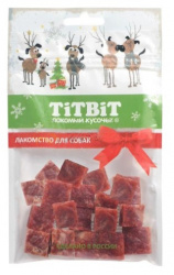 TiTBiT Новогодняя коллекция - Мраморные кубики с говядиной, для собак (80 г) - фото