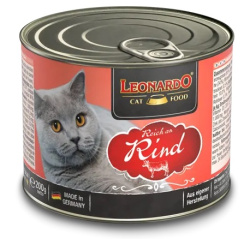 LEONARDO RICH IN BEEF (200 г) с говядиной, для взрослых кошек - фото