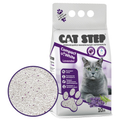 CAT STEP Compact White Lavender (10 л) Комкующийся минеральный наполнитель, ароматизированный - фото