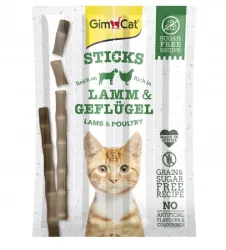 GIMCAT Sticks Lamb & Poultry (4 шт) Палочки с ягненком и домашней птицей для кошек - фото