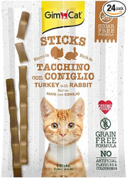 GIMCAT Sticks Turkey & Rabbit (4 шт) Палочки с индейкой и кроликом для кошек - фото