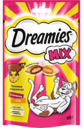 DREAMIES MIX подушечки с говядиной и сыром для кошек (60 г) - фото