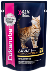 EUKANUBA CAT Adult Тop Сondition (пауч 85 г) с курицей, для взрослых кошек - фото