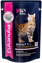 EUKANUBA CAT Adult Тop Сondition (пауч 85 г) с лососем, для взрослых кошек - фото
