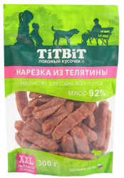 TiTBiT Нарезка из телятины для собак всех пород - XXL (300 г) - фото