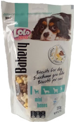 LOLO PETS Печенье для собак - косточки Mini Mix (дойпак 350 г) - фото