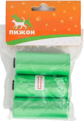 ПИЖОН Сменные пакеты для контейнера (3 рулона по 15 шт, зеленые) - фото
