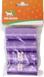 ПИЖОН Сменные пакеты для контейнера (4 рулона по 15 шт, фиолетовые) - фото
