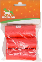 ПИЖОН Сменные пакеты для контейнера (3 рулона по 15 шт, красные) - фото