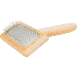 TRIXIE Soft Brush Пуходёрка мягкая бамбук/металл (9 х 15 см) - фото