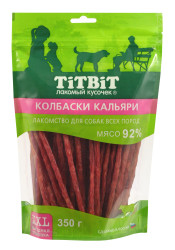 TiTBiT Золотая коллекция - Колбаса Кальяри для собак XXL (350 г)  - фото