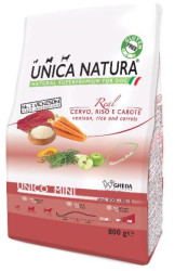 UNICA Dog Natura Unico MINI Venison (800 г) для собак всех возрастов -  оленина, рис, морковь - фото