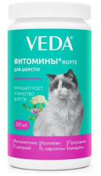 ФИТОМИНЫ ФОРТЕ для шерсти кошкам (100 г / 200 шт) Veda - фото