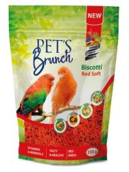 PETS BRUNCH Biscotti Red Soft (230 г) функциональный десерт для птиц с красным оперением - фото