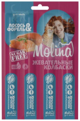 MOLINA Жевательные колбаски для кошек из лосося и форели (20 г) - фото