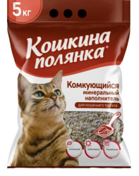 КОШКИНА ПОЛЯНКА Наполнитель комкующийся, бентонит (3 кг) - фото