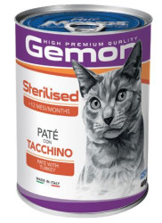 GEMON CAT Sterilized Pate with turkey (банка 400 г) паштет с индейкой для стерилизованных кошек - фото