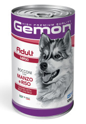 GEMON DOG Adult Maxi Bocconi with beef & rice (1250 г) кусочки с говядиной и рисом для крупных собак - фото