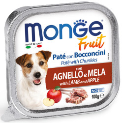 MONGE FRUIT Pate with Lamb-Apple (лоток 100 г) паштет с ягненком и яблоком для собак - фото
