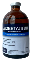 БИОВЕТАЛГИН (БИОВЕТАЛЬГИН) Раствор для инъекций (100 мл) Biowet Drwalew (Метамизол натрия 500 мг) - фото