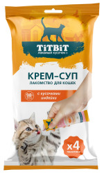 TiTBiT Крем-суп для кошек с кусочками индейки (уп. 4 х 10 г) - фото