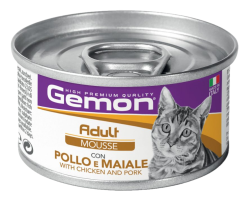 GEMON CAT Mousse adult chicken-pork (85 г) МУСС для взрослых кошек с курицей и свининой - фото