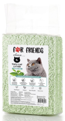 FOR FRIENDS Tofu Green tea (6 л) Наполнитель комкующийся, зеленый чай - фото