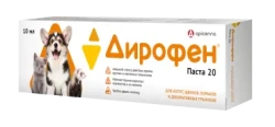 ДИРОФЕН-ПАСТА 20 Антигельминтик для котят, щенков, хорьков и грызунов  (10 мл) Api (пирантел 15 мг/мл + празиквантел 5 мг/мл) - фото
