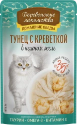 ДОМАШНИЕ ОБЕДЫ Тунец с креветкой в нежном желе (пауч 70 г) - фото