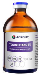 ТОЛФЕМАКС 8% раствор для инъекций (100 мл) Асконт (толфенамовая кислота 80 мг) - фото