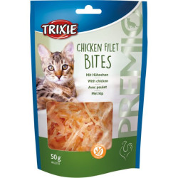 TRIXIE Premio Bites with chicken (50 г) Лакомство для кошек - ломтики куриные, без глютена - фото