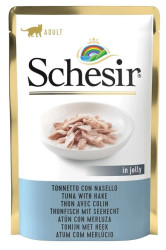 SCHESIR Cat Tuna with Hake (пауч 85 г) Тунец и хек, в желе - фото