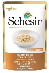 SCHESIR Cat Chicken (пауч 85 г) Курица, ломтики в соусе - фото