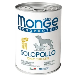 MONGE SOLO Monoprotein Chicken (банка 400 г) монопротеиновый паштет из курицы для собак - фото