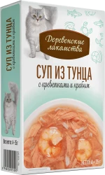 СУП из тунца с креветками и крабом для кошек (упаковка 4 шт х 35 г) - фото