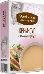 КРЕМ-СУП с филейной курицей для кошек (упаковка 4 шт х 35 г) - фото